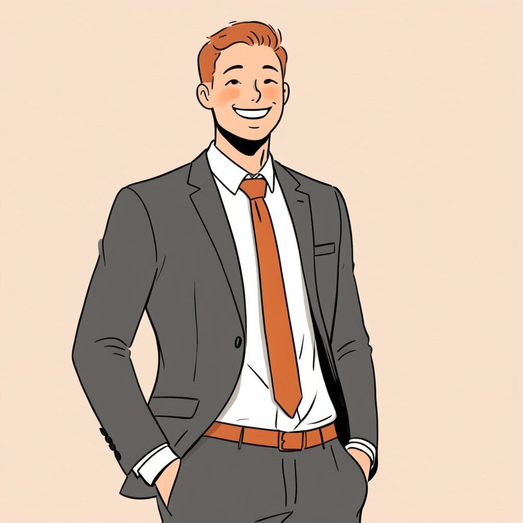 Cadre souriant en costume